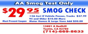 Smog Check Coupon, AA Smog Test Only